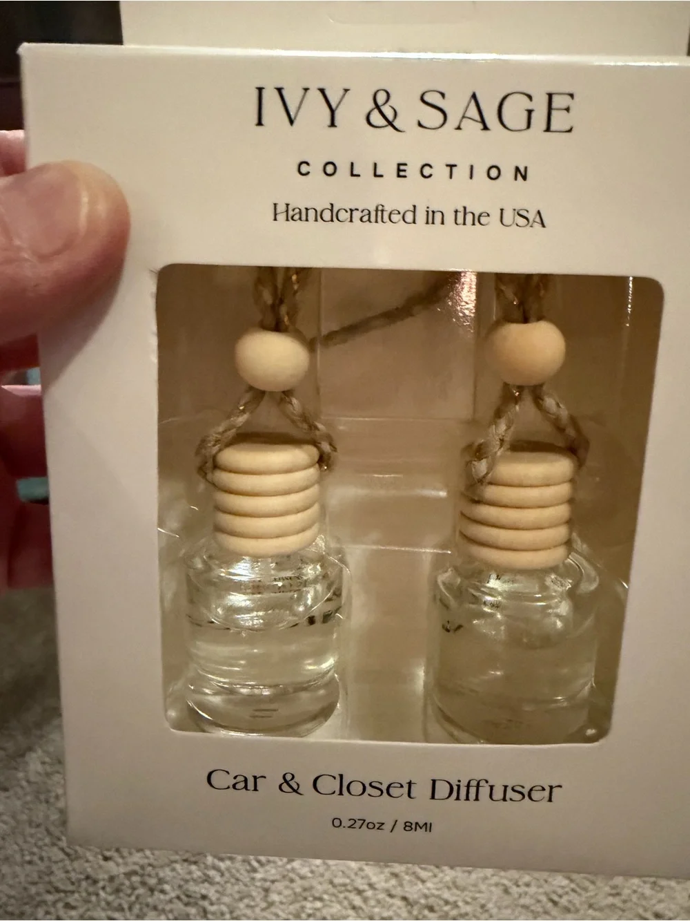 Ivy & Sage Car & Closet Diffuser Set - Natural Wood